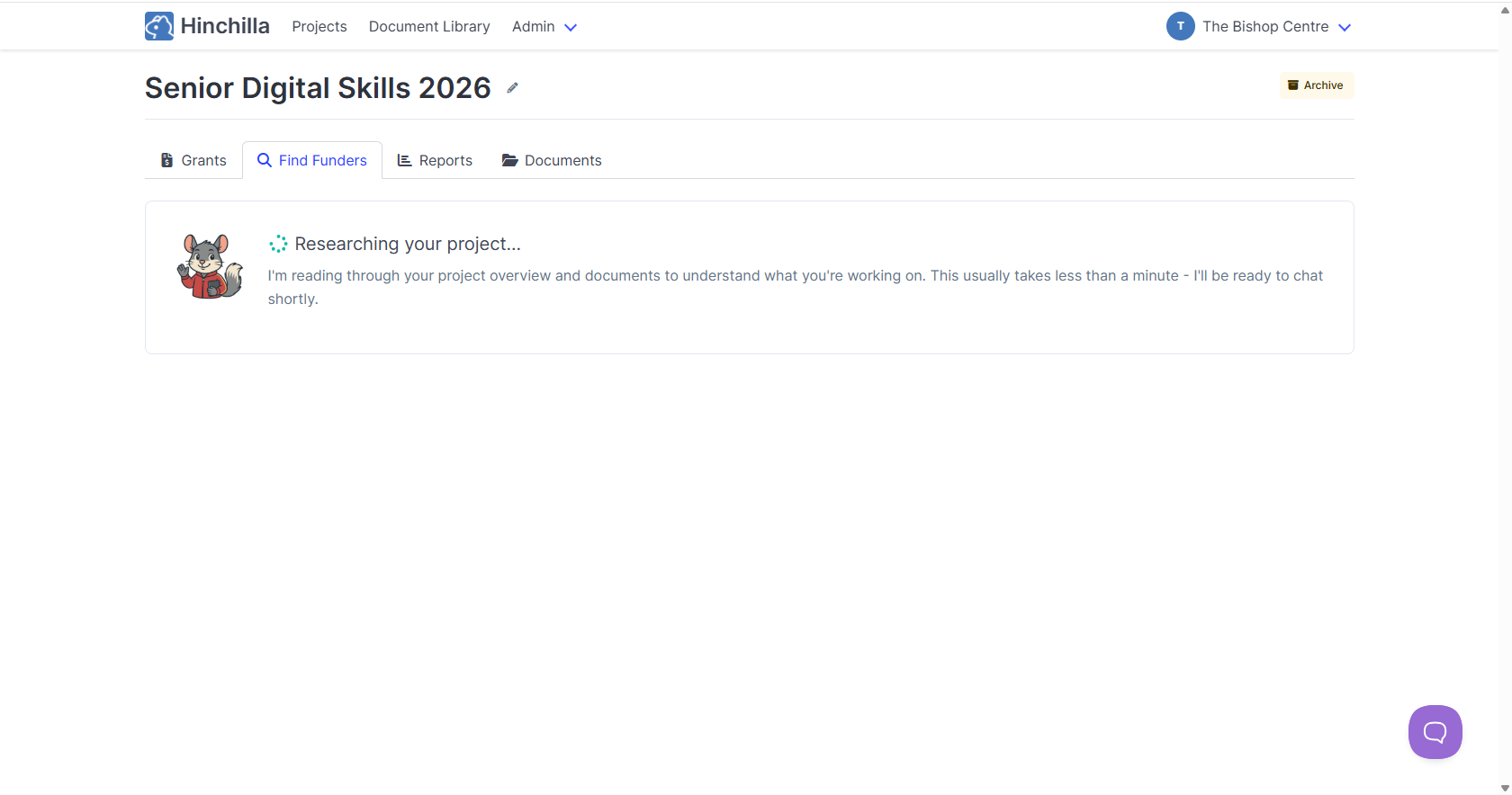 Hinchilla researching your project